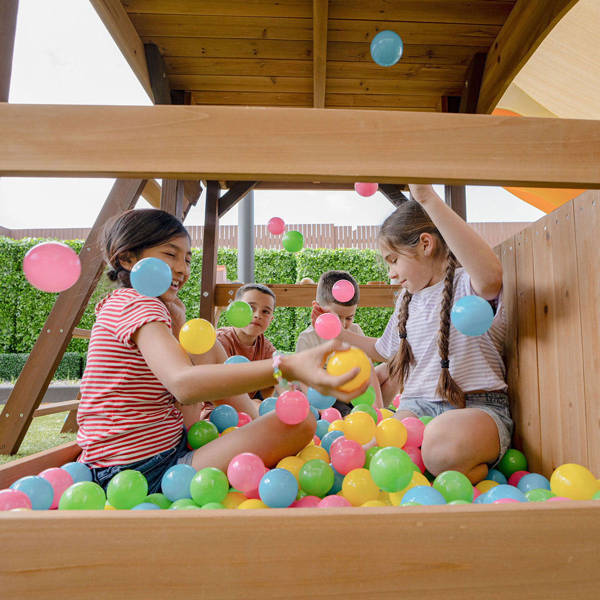 Lifespan Kids Meer Brook Swing Set, Monkey Bars & Play Centre with 2.2m Slide (White)