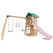 Lifespan Kids Montrose Swing Set & Play Centre with 2.2m Slide (Pastel Pink)