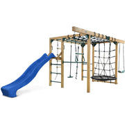 Lifespan Kids Orangutan Monkey Bars Jungle Gym Climbing Frame with 2.2m Slide (Blue)