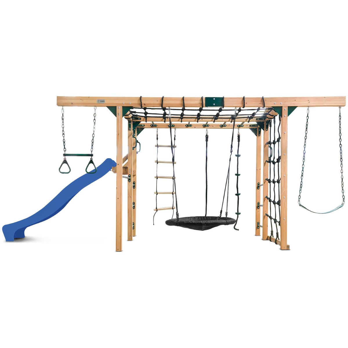 Lifespan Kids Orangutan Monkey Bars Jungle Gym Climbing Frame with 2.2m Slide (Blue)