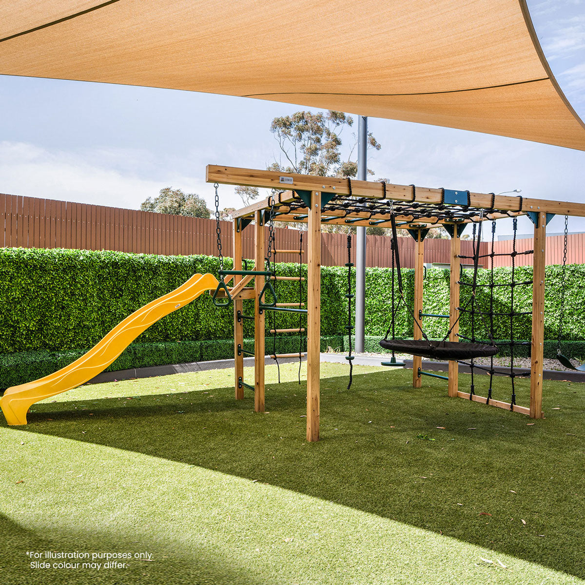 Lifespan Kids Orangutan Monkey Bars Jungle Gym Climbing Frame with 2.2m Slide (Pastel Green)