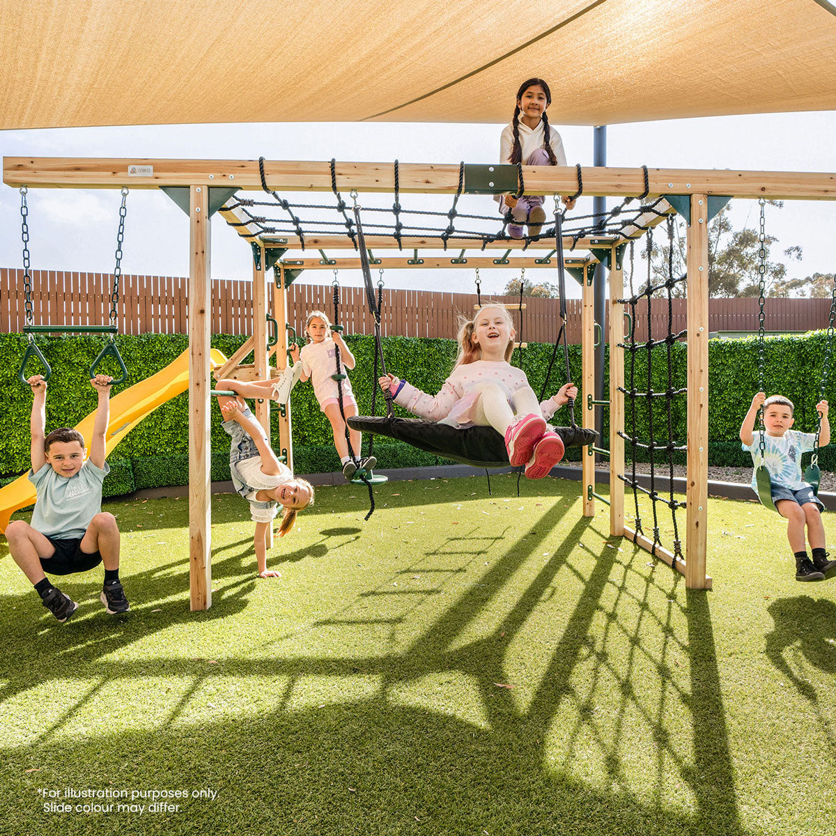 Lifespan Kids Orangutan Monkey Bars Jungle Gym Climbing Frame with 2.2m Slide (White)