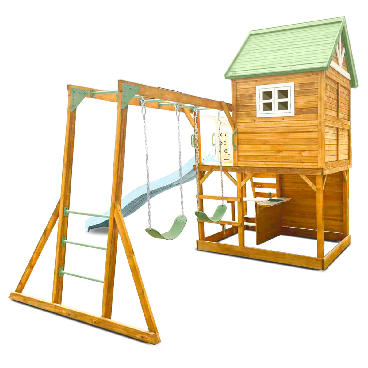 Riversdale Play Centre with 2.2m Slide (Pastel Blue)