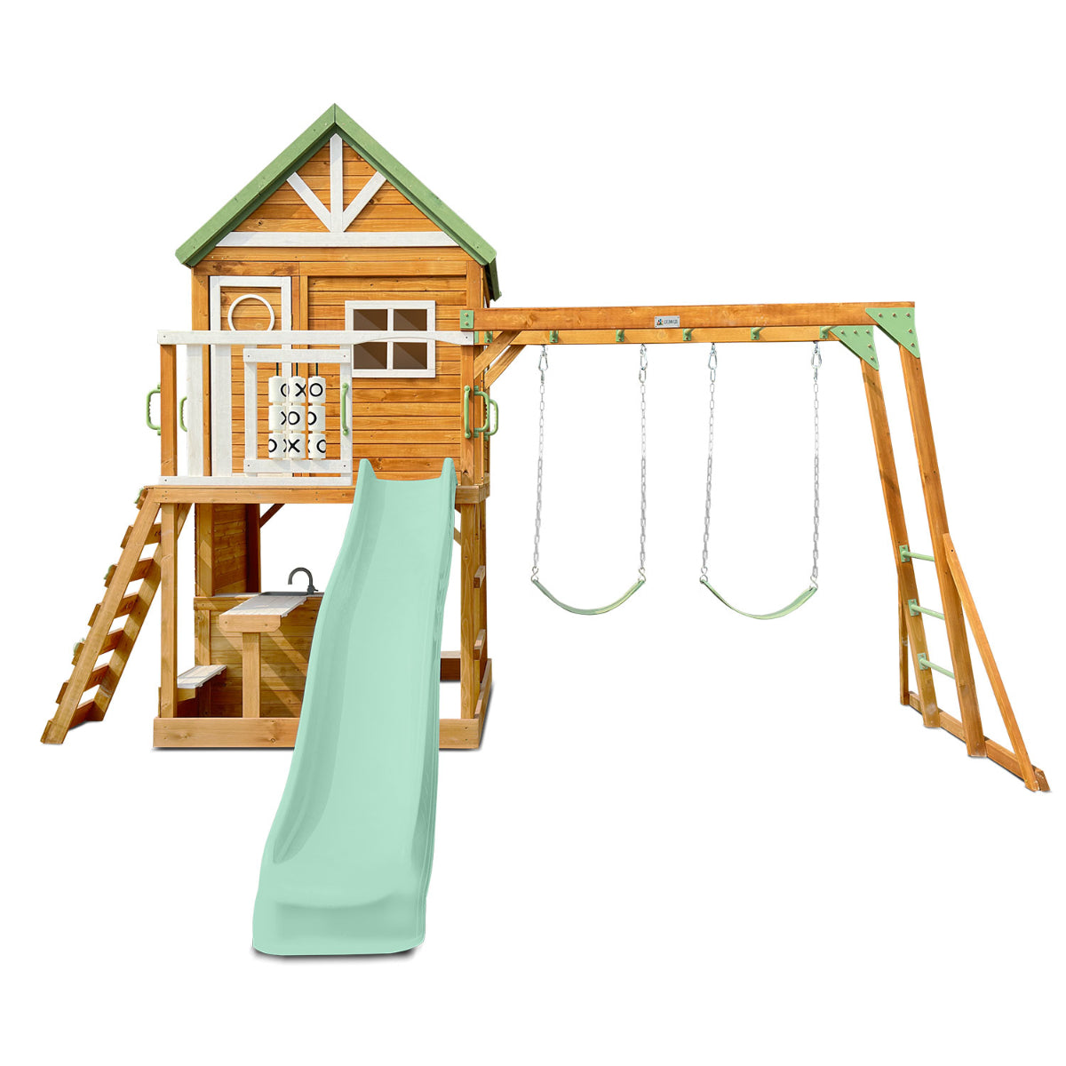 Riversdale Play Centre with 2.2m Pastel Green Slide