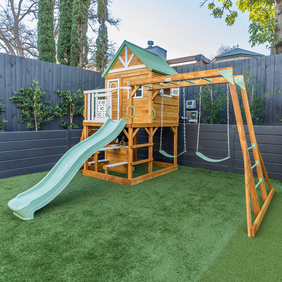 Riversdale Play Centre with 2.2m Pastel Green Slide