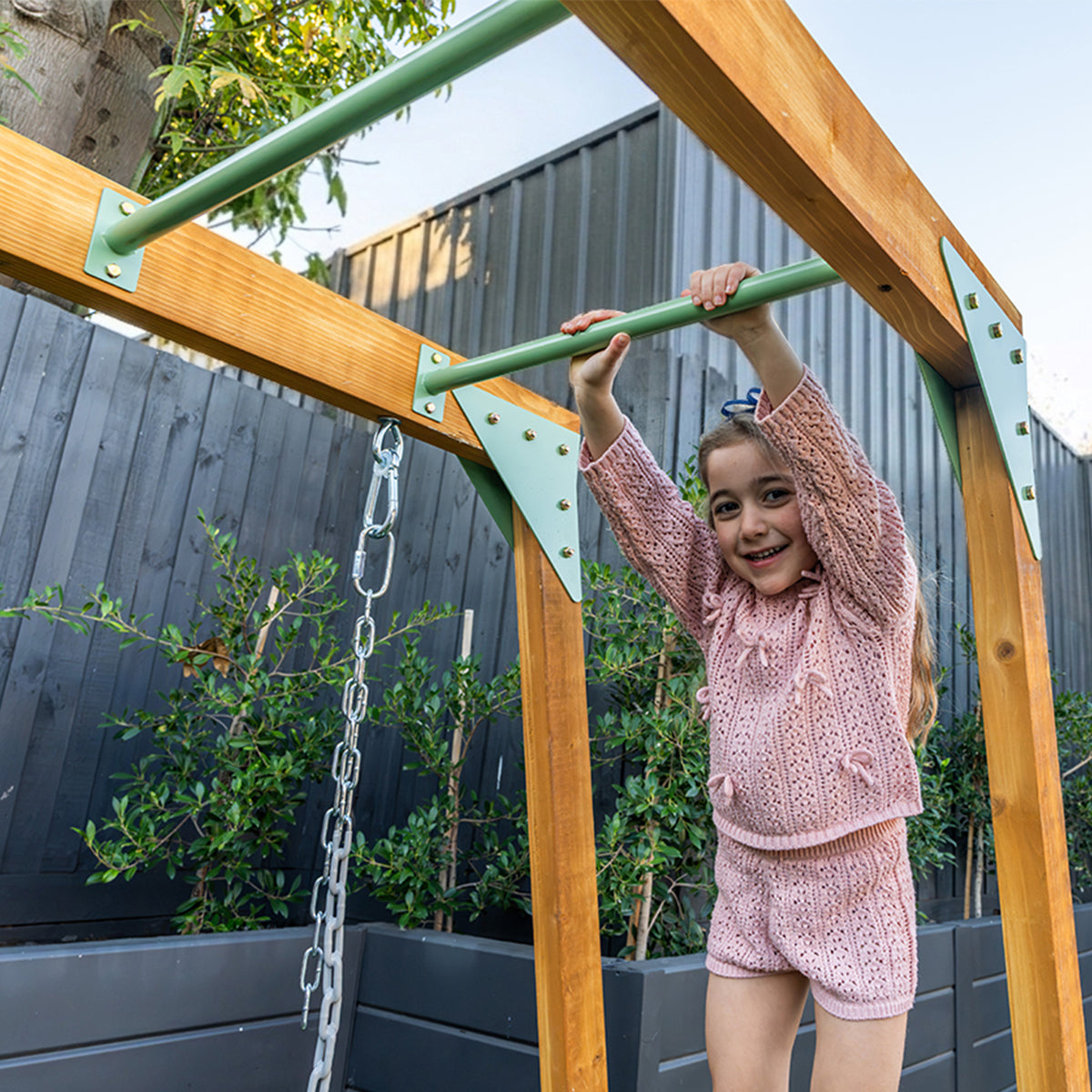 Riversdale Play Centre with 2.2m Pastel Green Slide