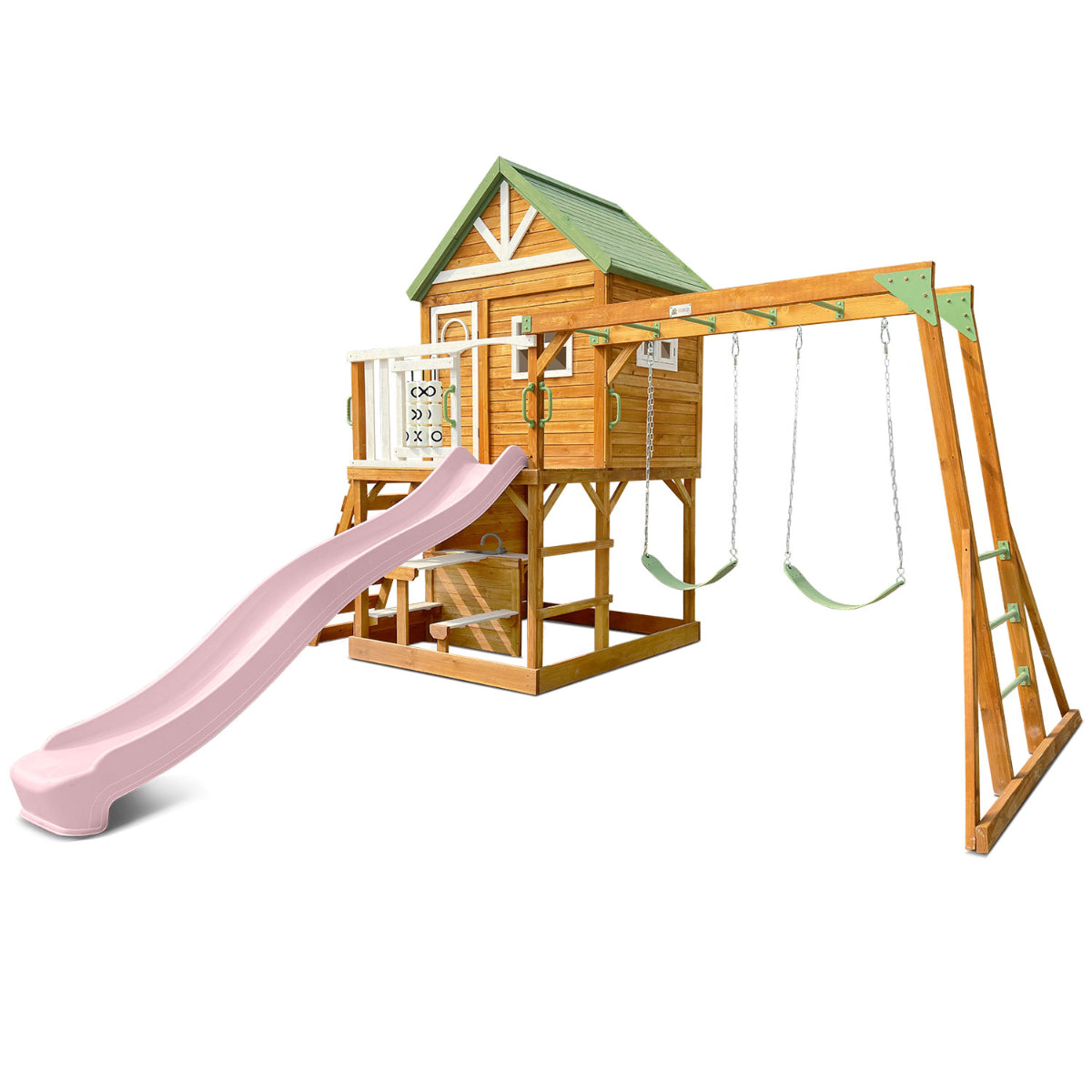 Riversdale Play Centre with 2.2m Pastel Pink Slide