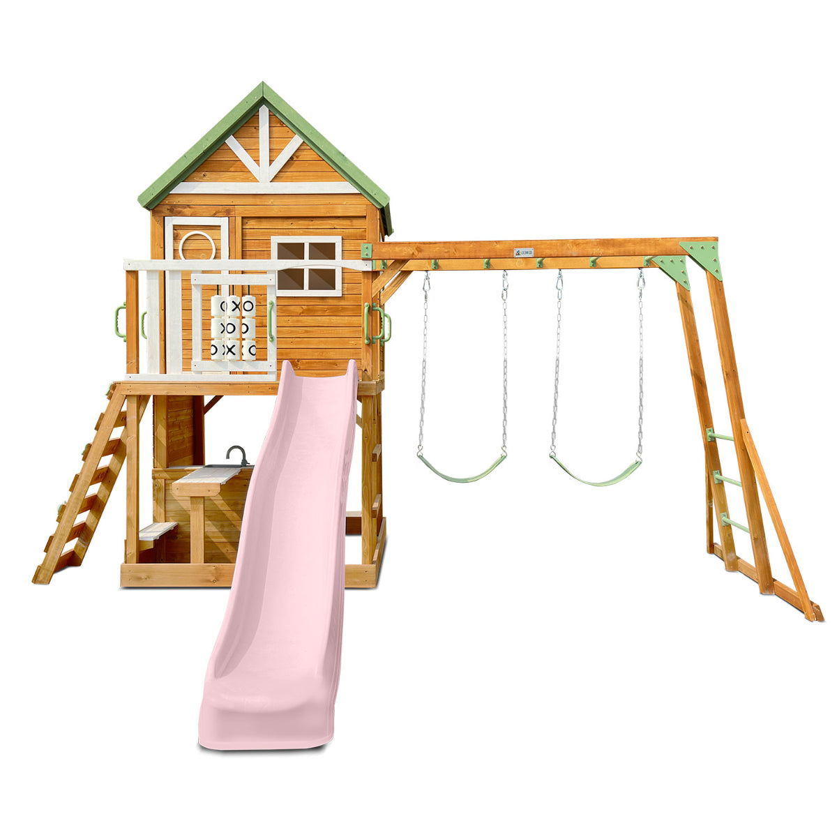Riversdale Play Centre with 2.2m Pastel Pink Slide