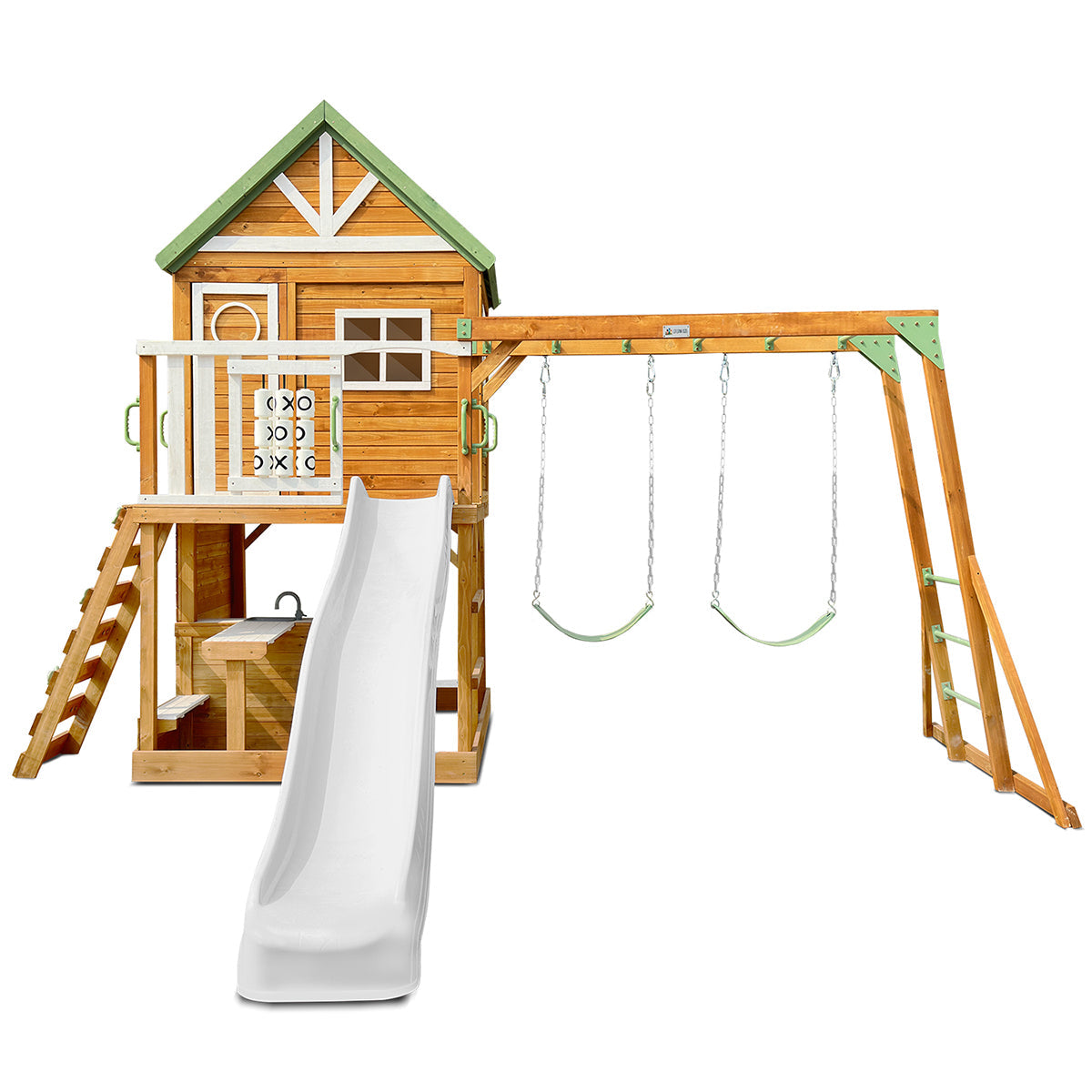 Riversdale Play Centre with 2.2m Pastel White Slide