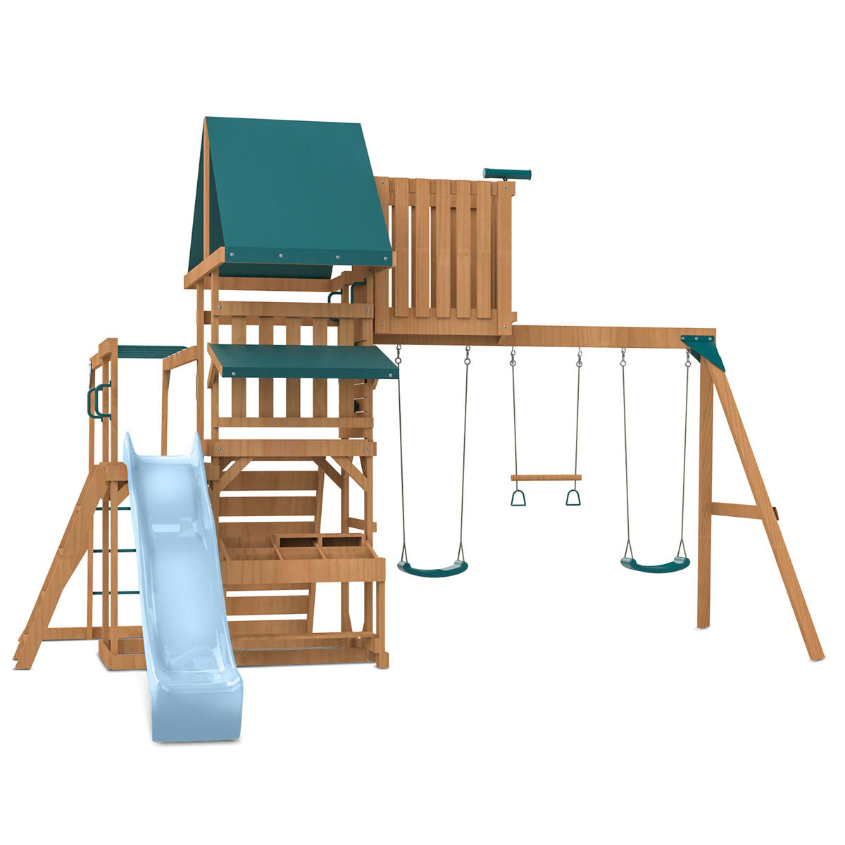 Lifespan Kids Walton Swing Set, Monkey Bars & Play Centre with 2.2m Slide (Pastel Blue)