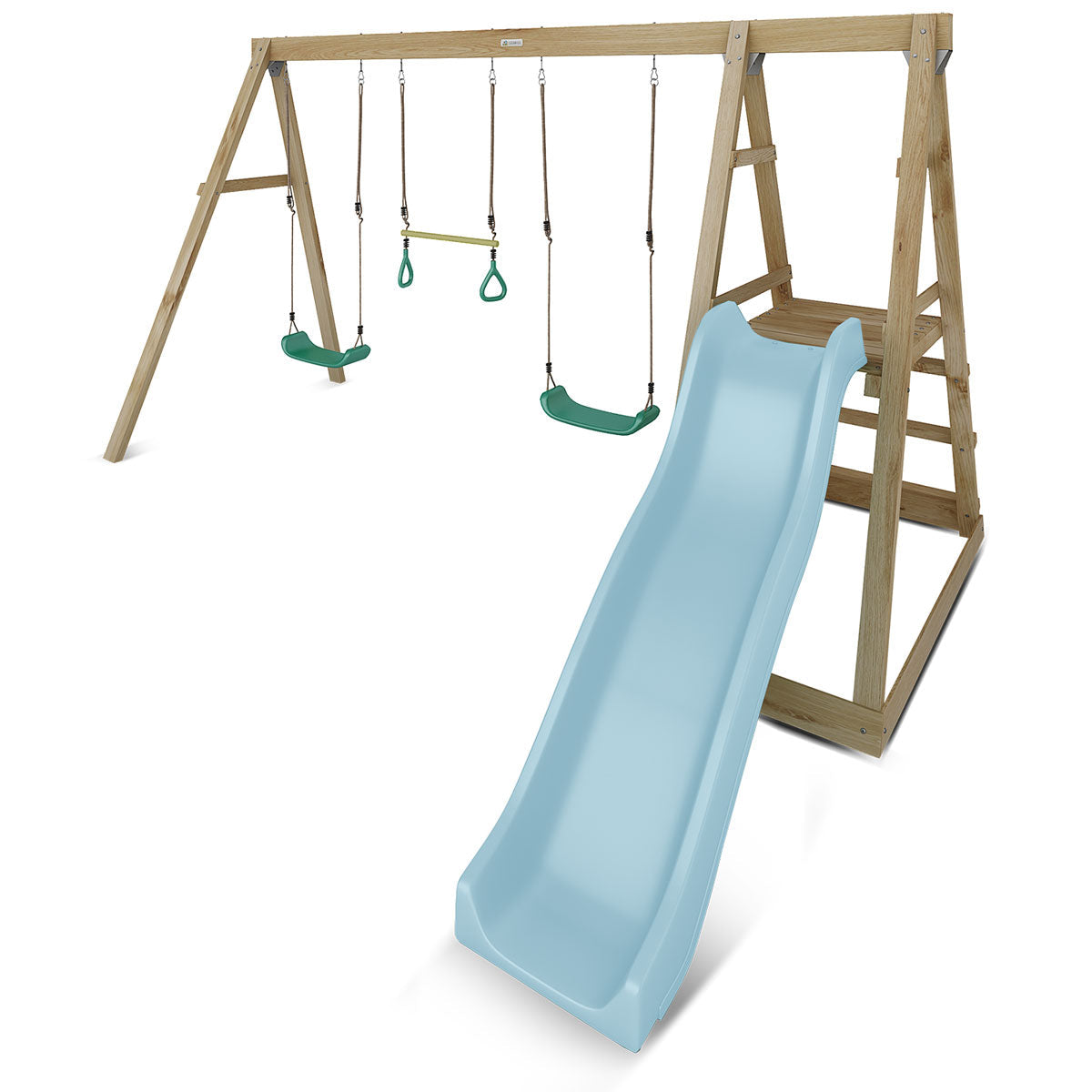 Winston 4 Station Swing with 1.8m Pastel Blue Slide