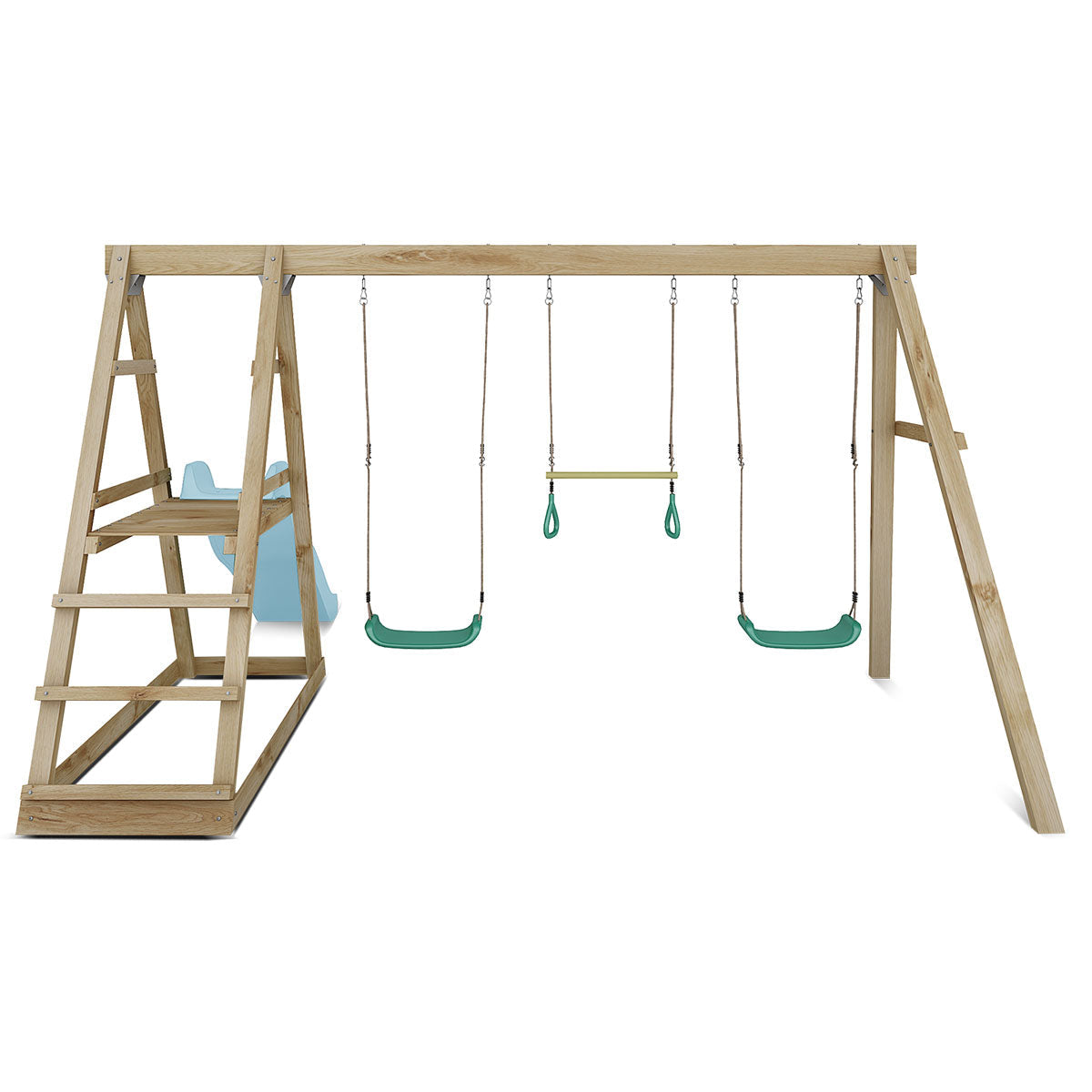 Winston 4 Station Swing with 1.8m Pastel Blue Slide