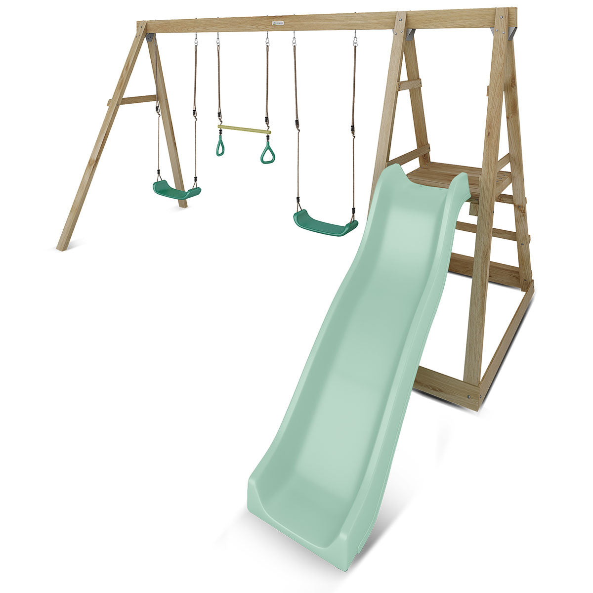 Winston 4 Station Swing with 1.8m Pastel Green Slide