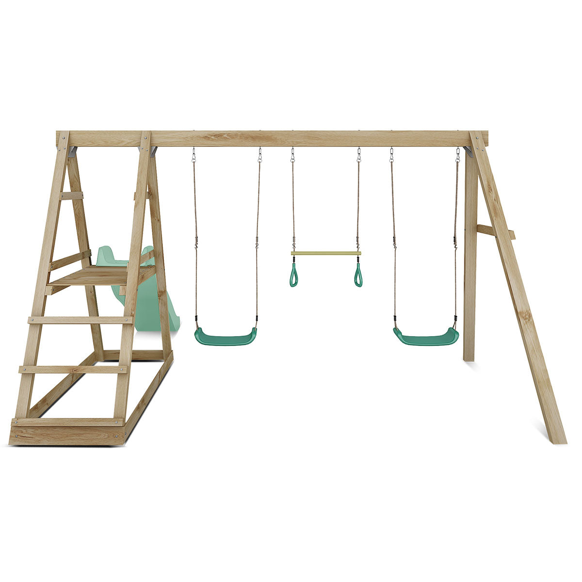 Winston 4 Station Swing with 1.8m Pastel Green Slide