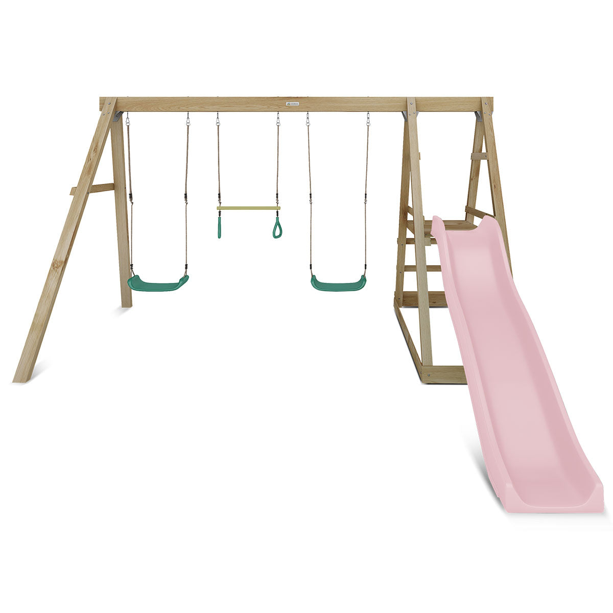 Winston 4 Station Swing with 1.8m Pastel Pink Slide
