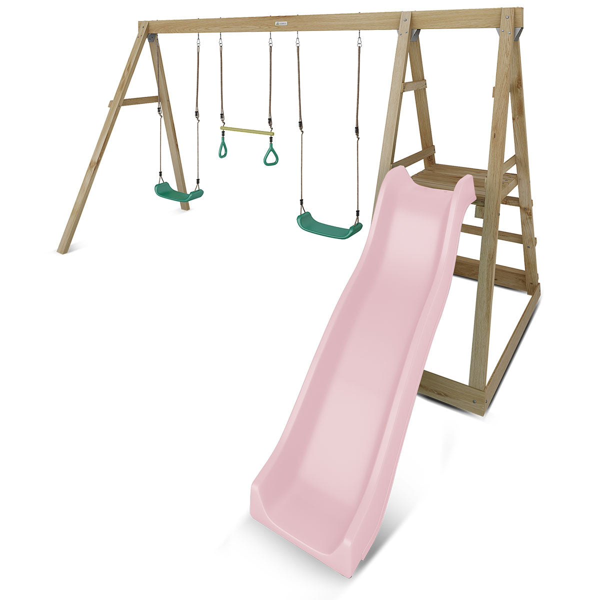 Winston 4 Station Swing with 1.8m Pastel Pink Slide