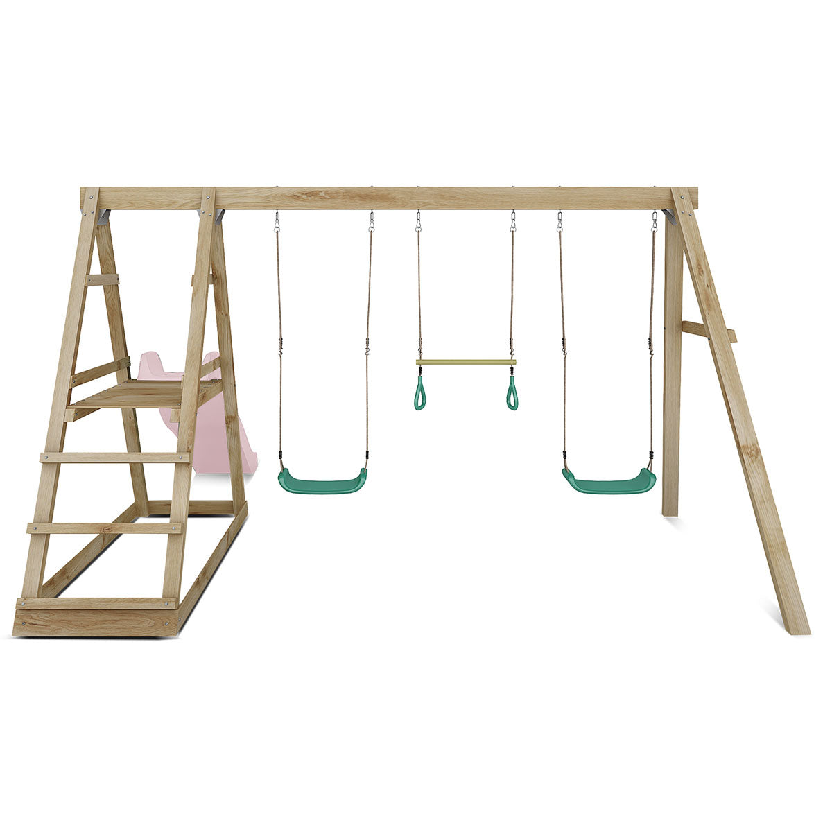Winston 4 Station Swing with 1.8m Pastel Pink Slide