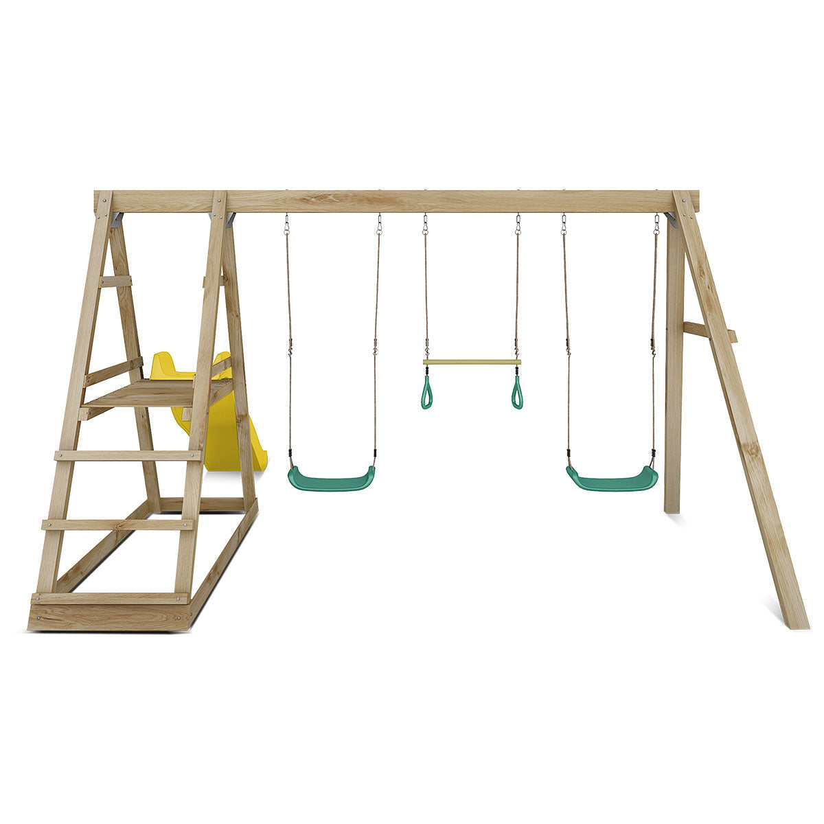 Winston Swing Set with Climb & 1.8m Slide (Yellow)