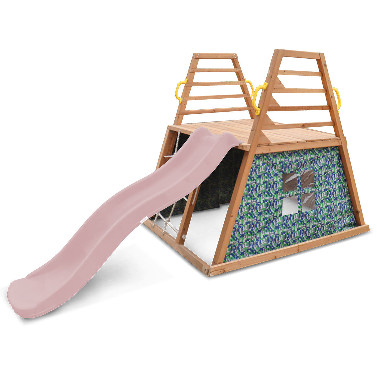 Cooper Climbing Frame & 1.8m Pastel Pink Slide