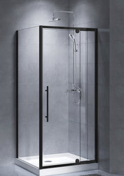 Matt Black Shower Screen Semi-frameless H handle