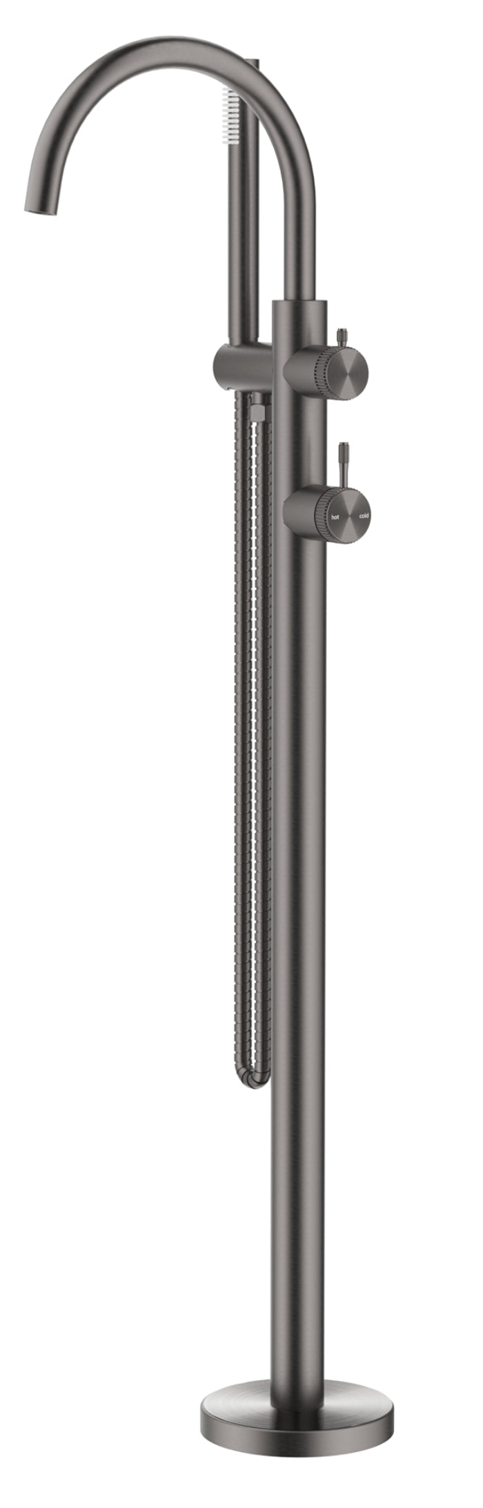Mica Fluted Freestanding Bath Mixer with Hand Shower