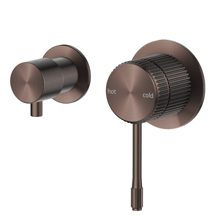 Mica Fluted Shower Mixer Diverter Sideways