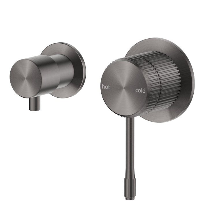 Mica Fluted Shower Mixer Diverter Sideways