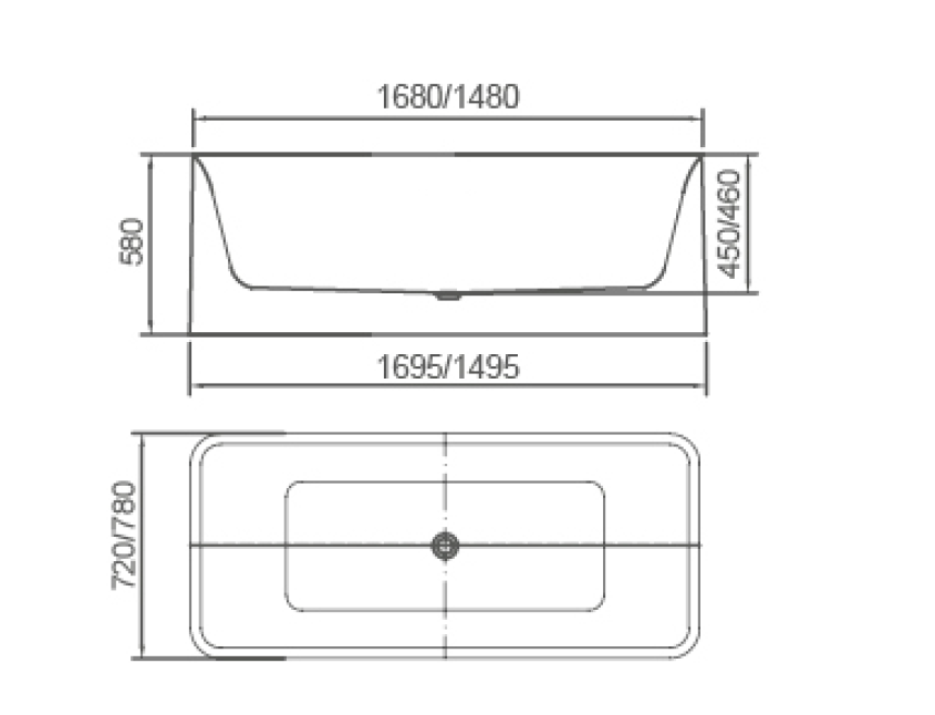 PIAZA Square Free Standing Bath Tub