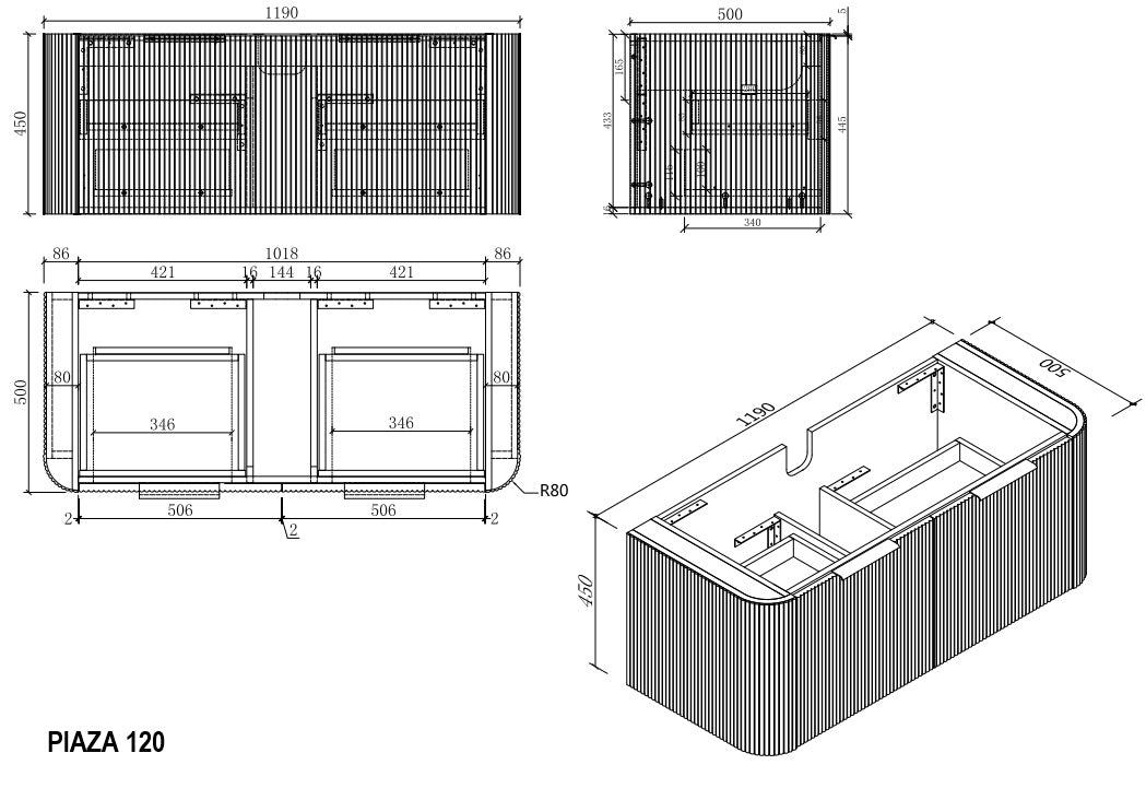 PIAZA Wall Hung Vanity