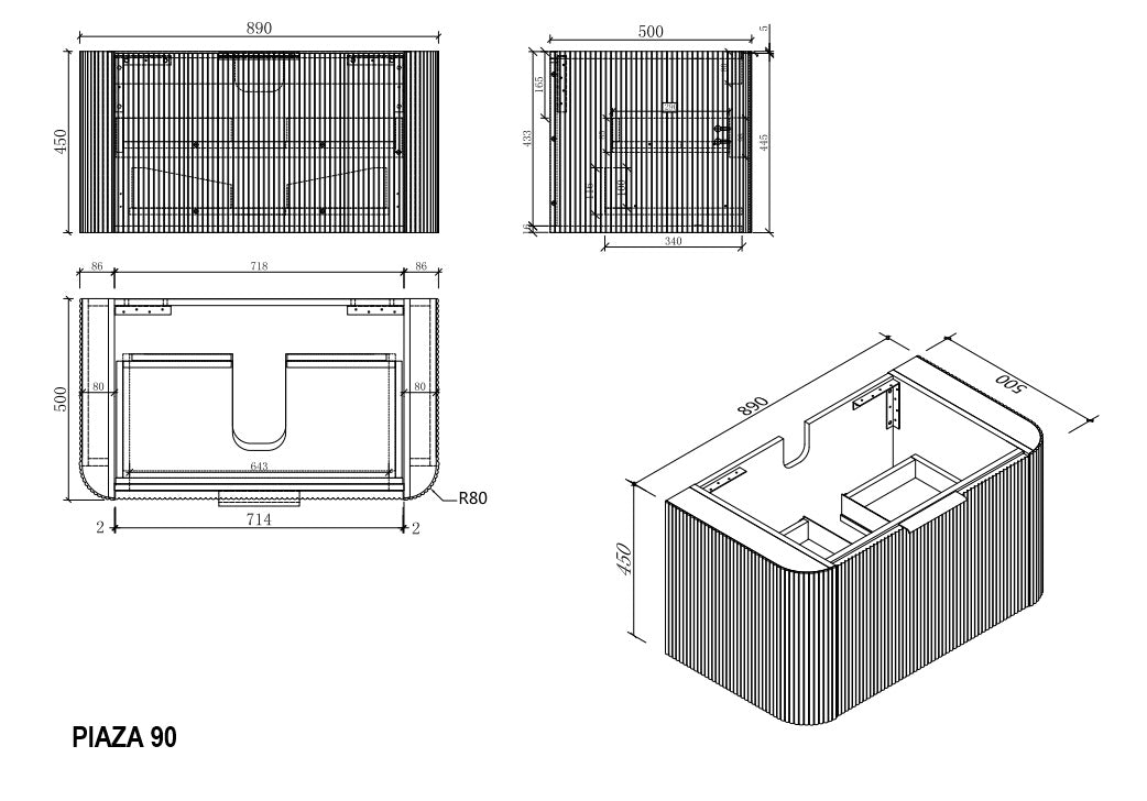 PIAZA Wall Hung Vanity