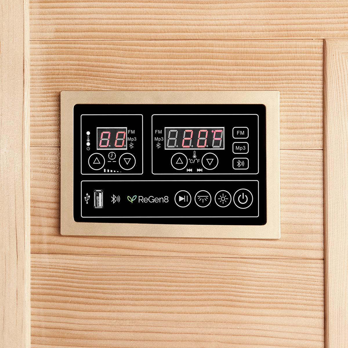 ReGen8 Duo Corner - 2 Person Infrared Sauna (Natural)