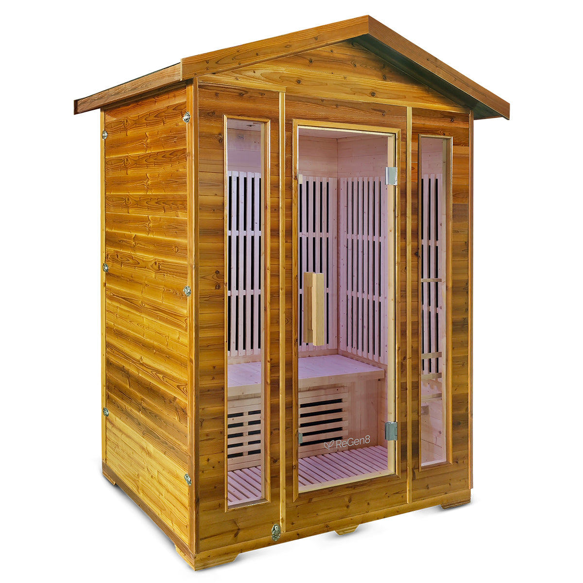ReGen8 Trio Outdoor - 3 Person Infrared Sauna (Natural)