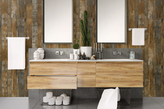 Reclaimed Oak wet wall panels