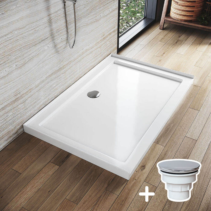 Rectangular Acrylic Fiberglass Shower Base White