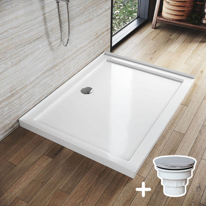 Rectangular Acrylic Fiberglass Shower Base White
