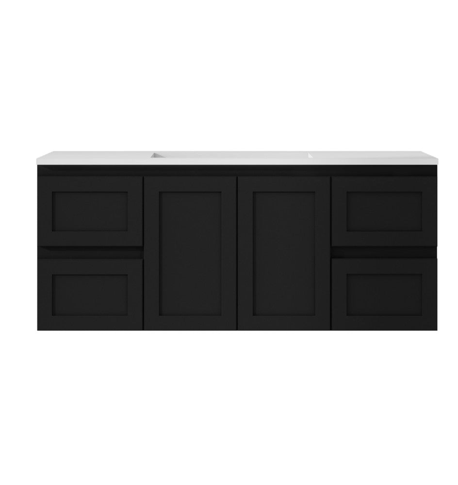SOFIA Wall Hung vanity MATTE BLACK