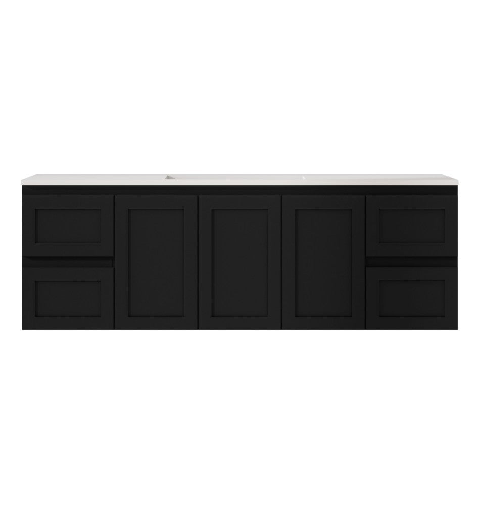 SOFIA Wall Hung vanity MATTE BLACK