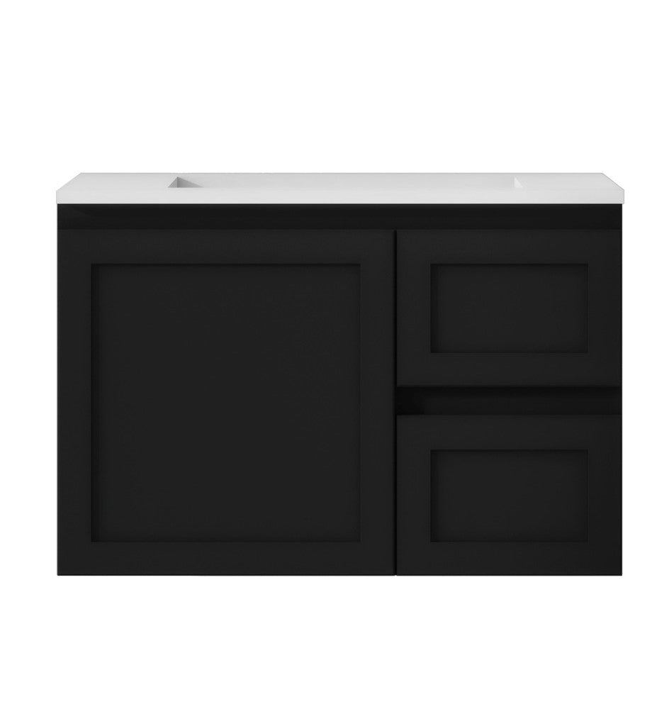 SOFIA Wall Hung vanity MATTE BLACK