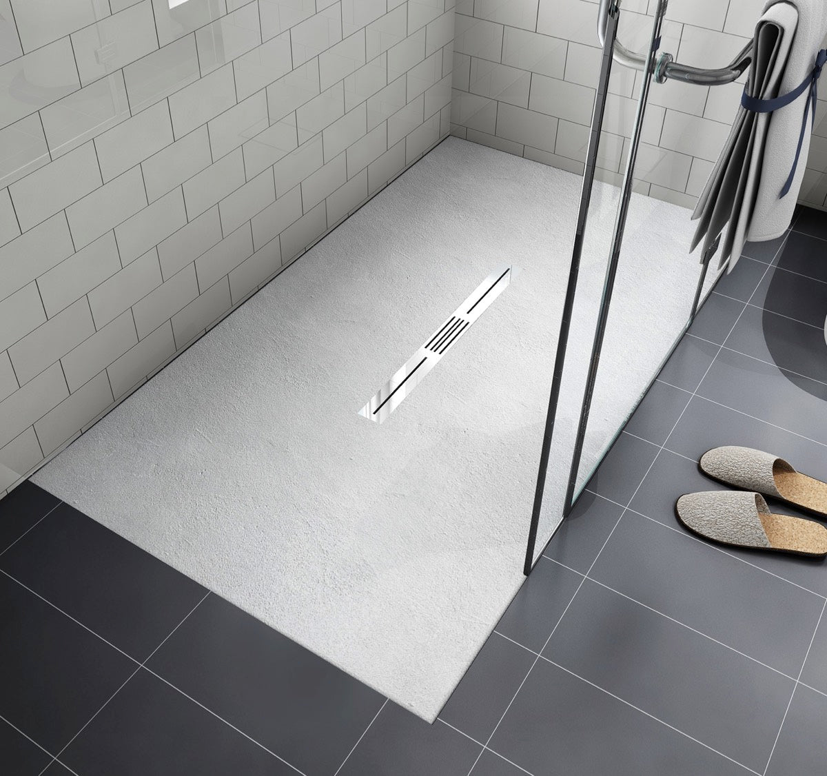 SMC SHOWER BASE UNIQUE SLATE FINISH