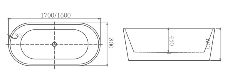VIVO Free Standing Bath Tub