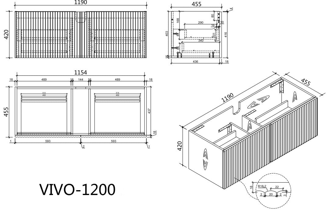 VIVO Wall Hung Vanity