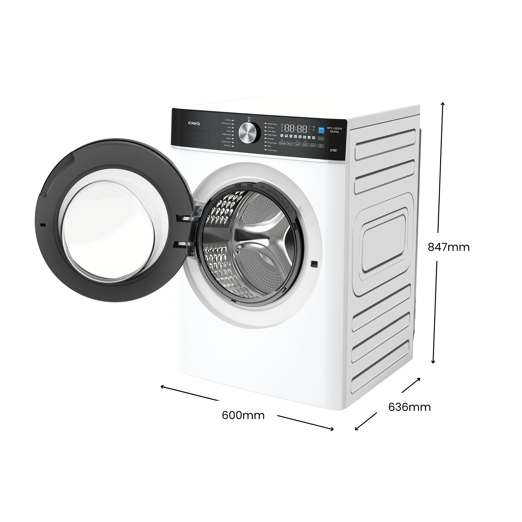 CHiQ 10Kg Front Load Washer White WFL100SW