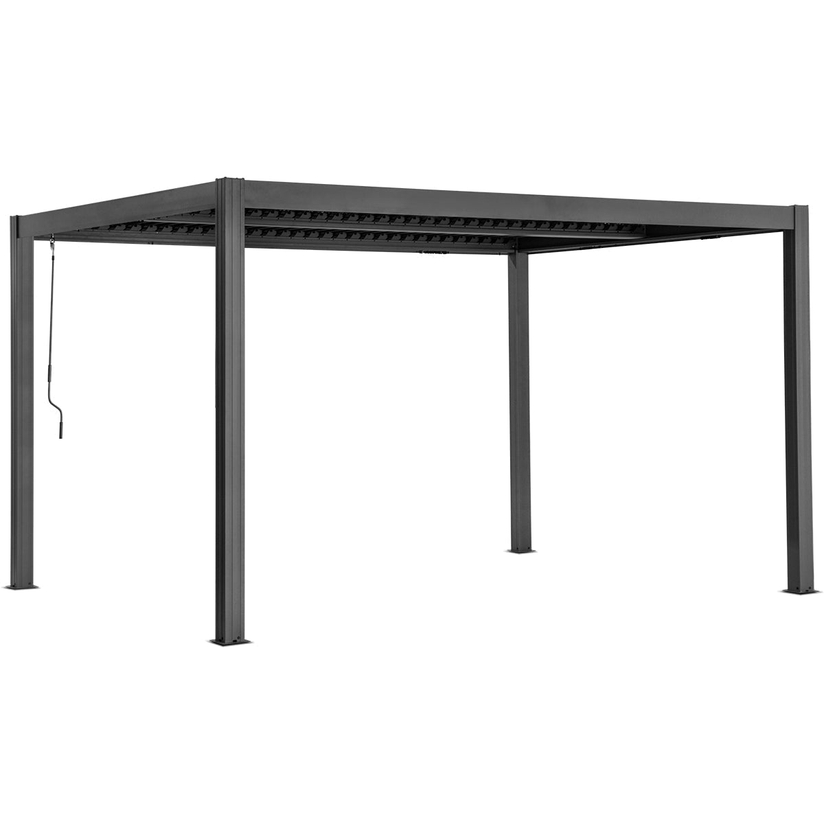 Yardtopia Elmont 3m x 4m Aluminium Adjustable Louvre Pergola (Charcoal Grey)