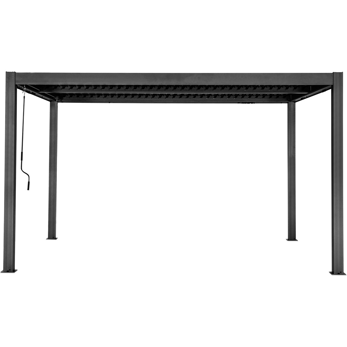 Yardtopia Elmont 3m x 4m Aluminium Adjustable Louvre Pergola (Charcoal Grey)