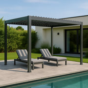 Yardtopia Elmont 3m x 4m Aluminium Adjustable Louvre Pergola (Charcoal Grey)