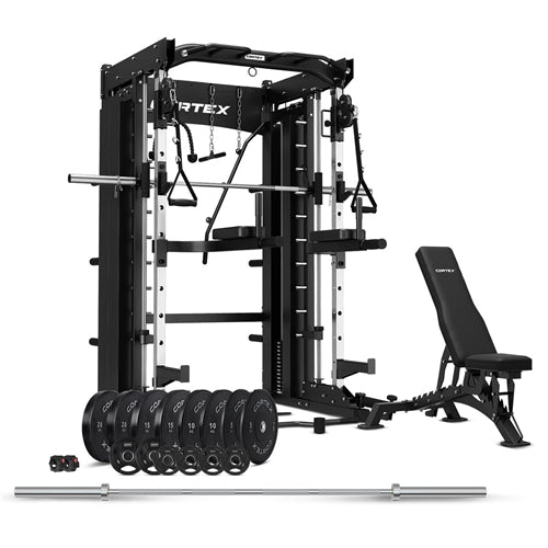 CORTEX SM26 Multi Gym with 130kg Olympic Bumper Weight, Bar and Bench Set
