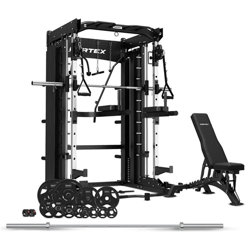 CORTEX SM26 Multi Gym with 100kg Olympic Tri-Grip Weight, Bar and Bench Set
