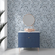 Blue Terrazzo Wet Wall Panel modern bathroom