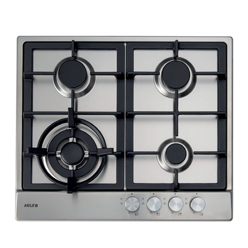 EURO 60CM GAS COOKTOP S/S WITH WOK BURNER AND FRONT CONTROLS