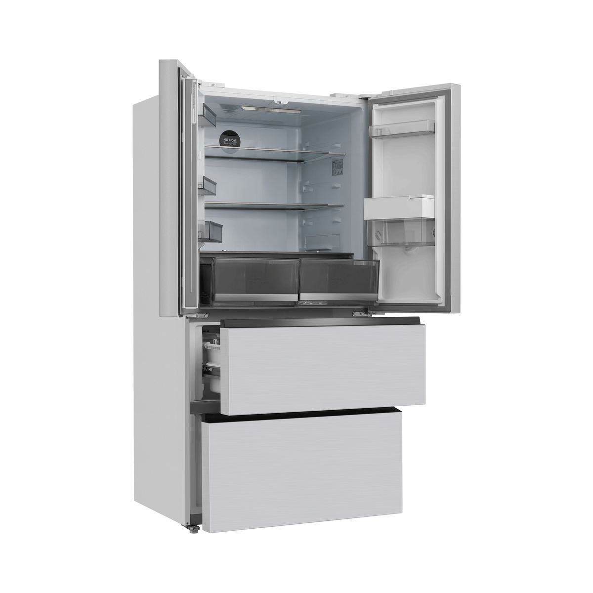 CHiQ CFD504NWSD three-quarter open doors and drawers